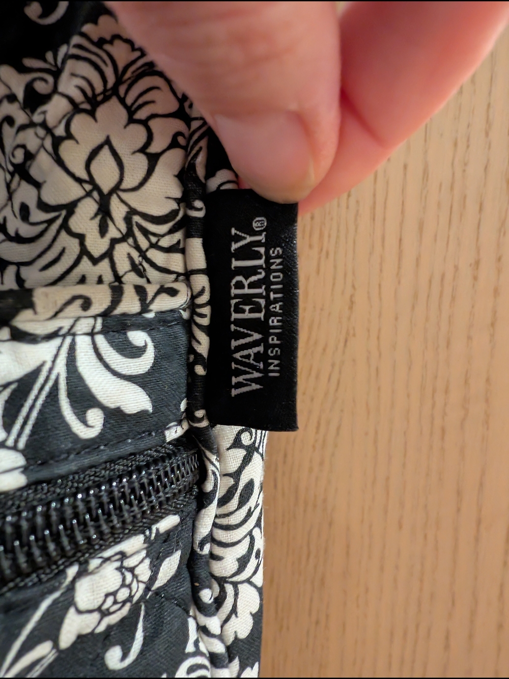Waverly Inspirations Black & White Damask Crossbody Bag - Picture 3 of 6
